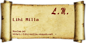Lihi Milla névjegykártya